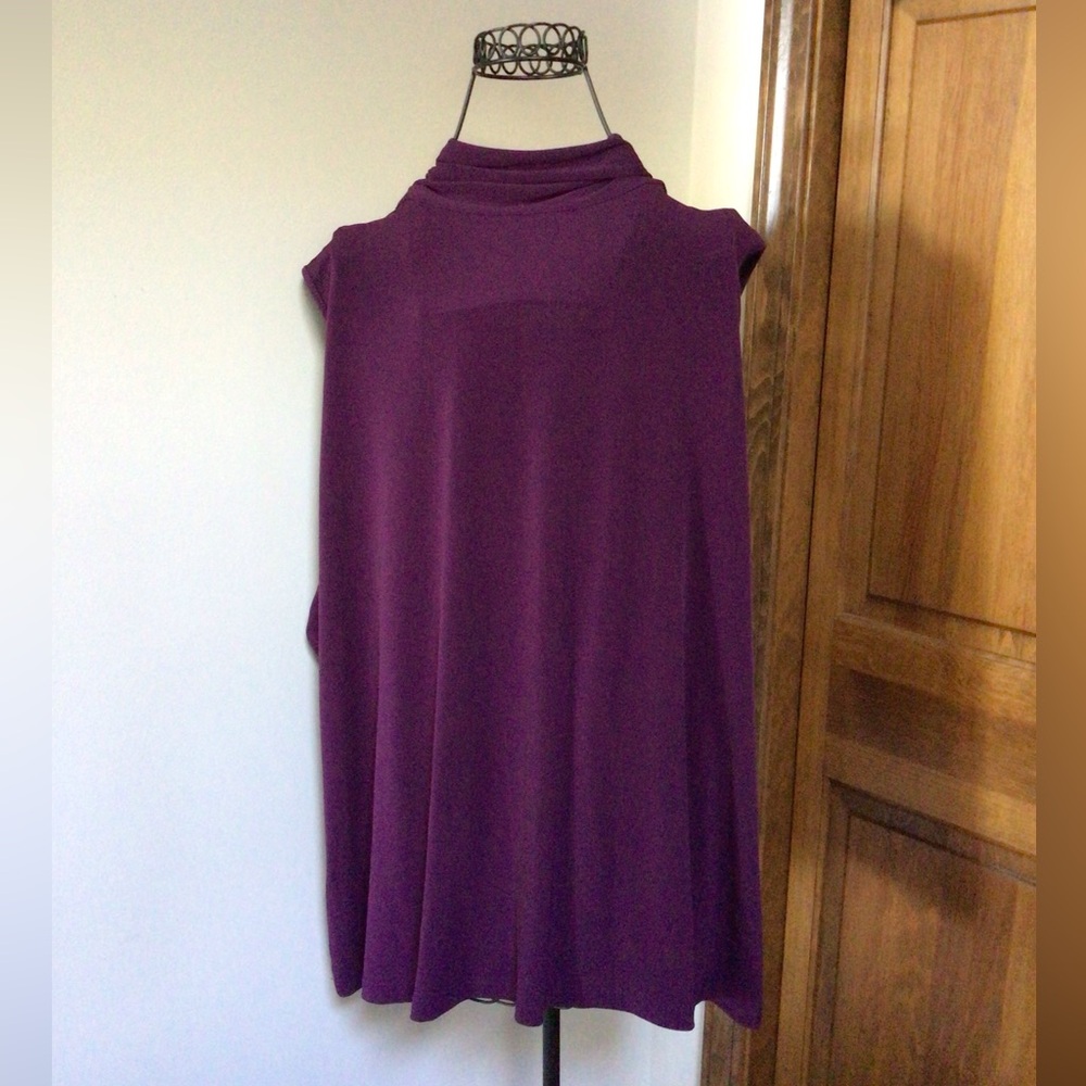 Karl Lagerfeld Elegant Purple Sleeveless Tie-neck Blouse 2X - Picture 4 of 6
